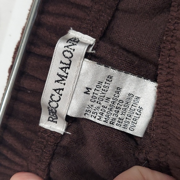 Rebecca Malone velvet like lounge tracksuit jacket w/hood L pants M (InvW017) - Picture 8 of 9